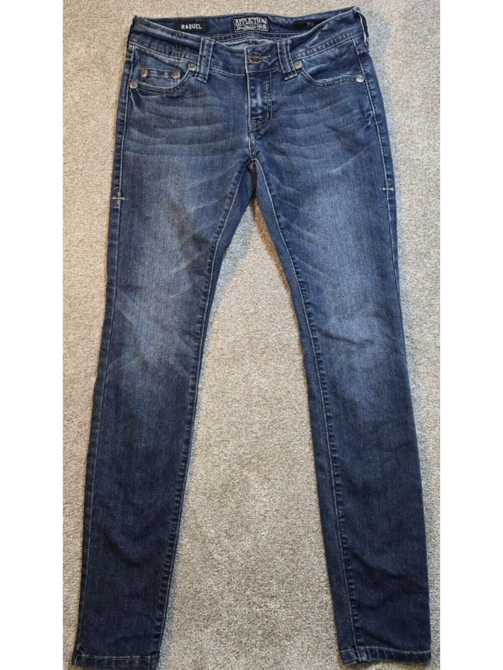 Affliction Black Premium Raquel Blue Denim Jeans Skinny Stretch Women's Size 26